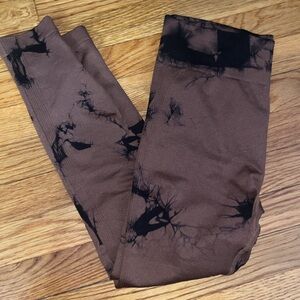 Brown and Black Tie-Dye leggings